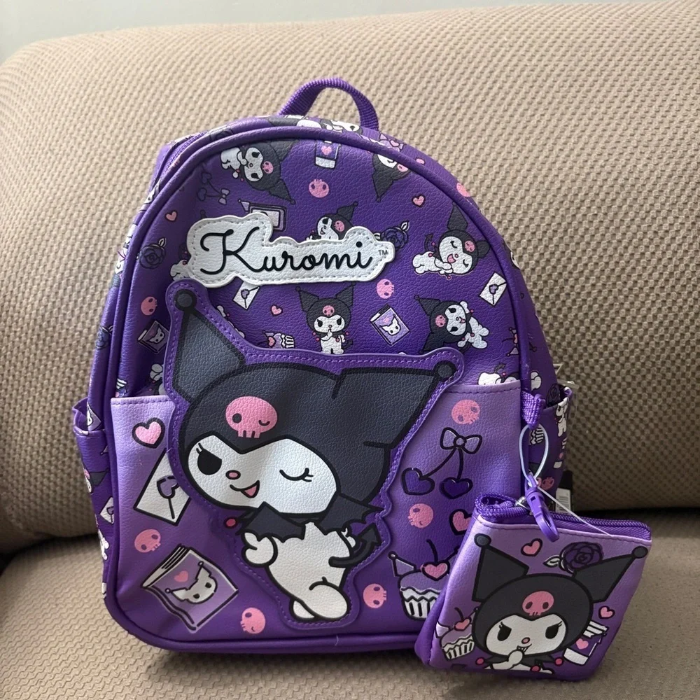 Kuromi Kids Backpack and Coin Pouch in Purple